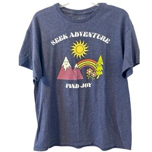Bioworld Blue Seek Adventure Find Joy Graphic Tee
